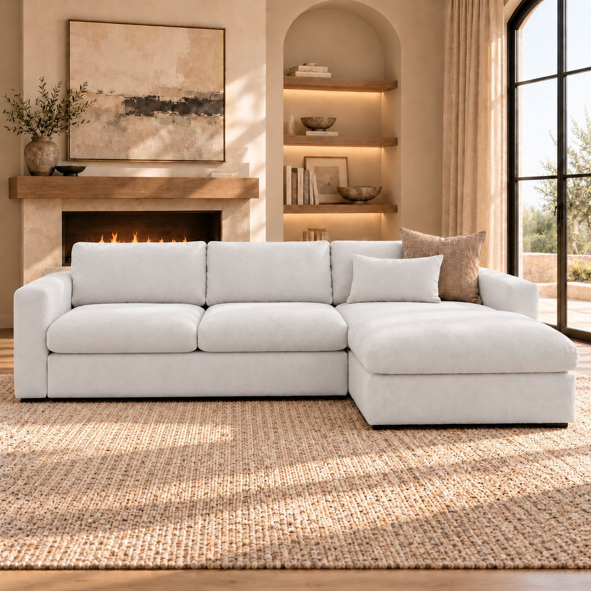 Marlow L Shape Fabric Couch - RHF
