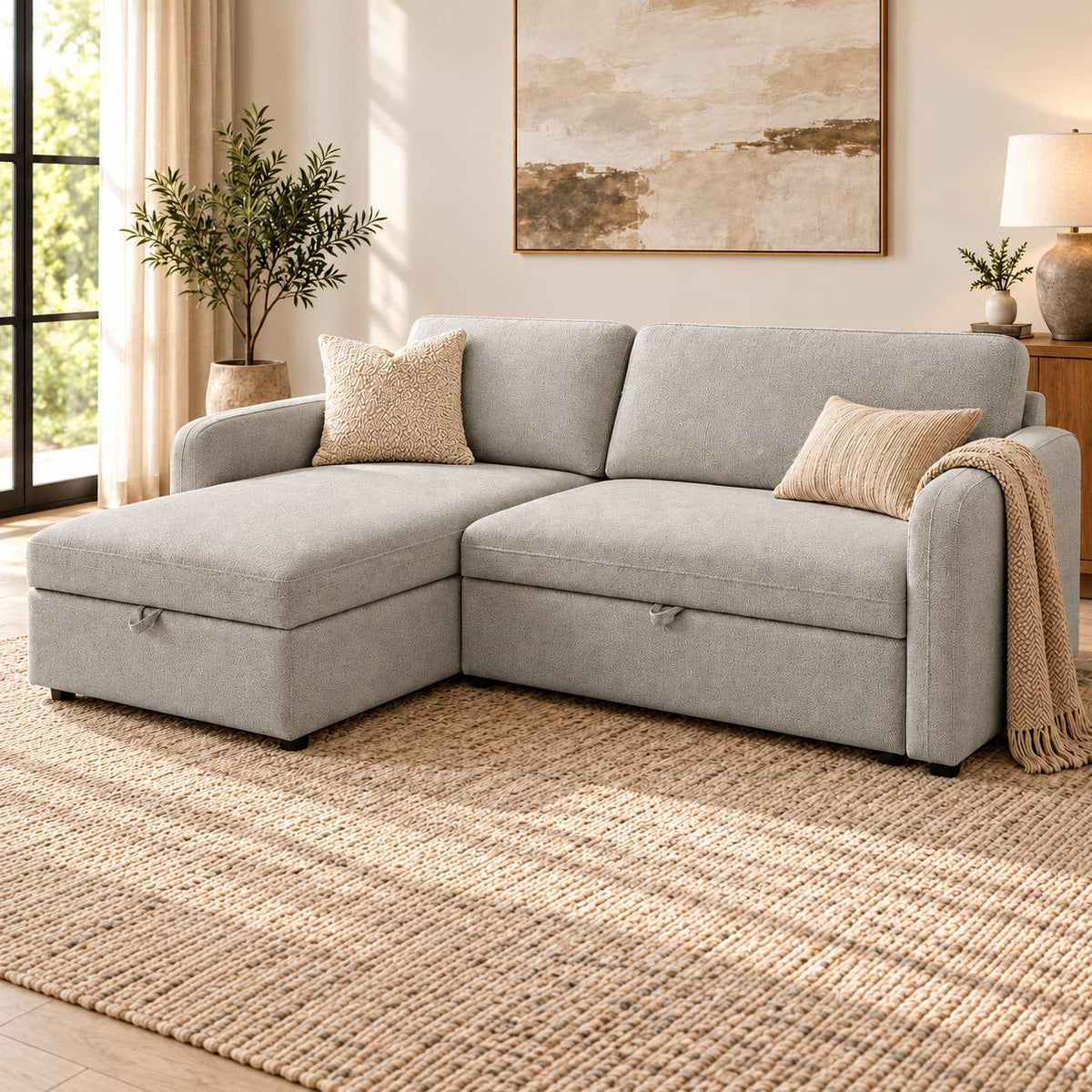 Catalina Fabric Chaise Sectional Couch  - LHF