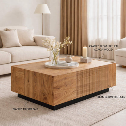 angle view of leather gallery's lazlo coffee table 