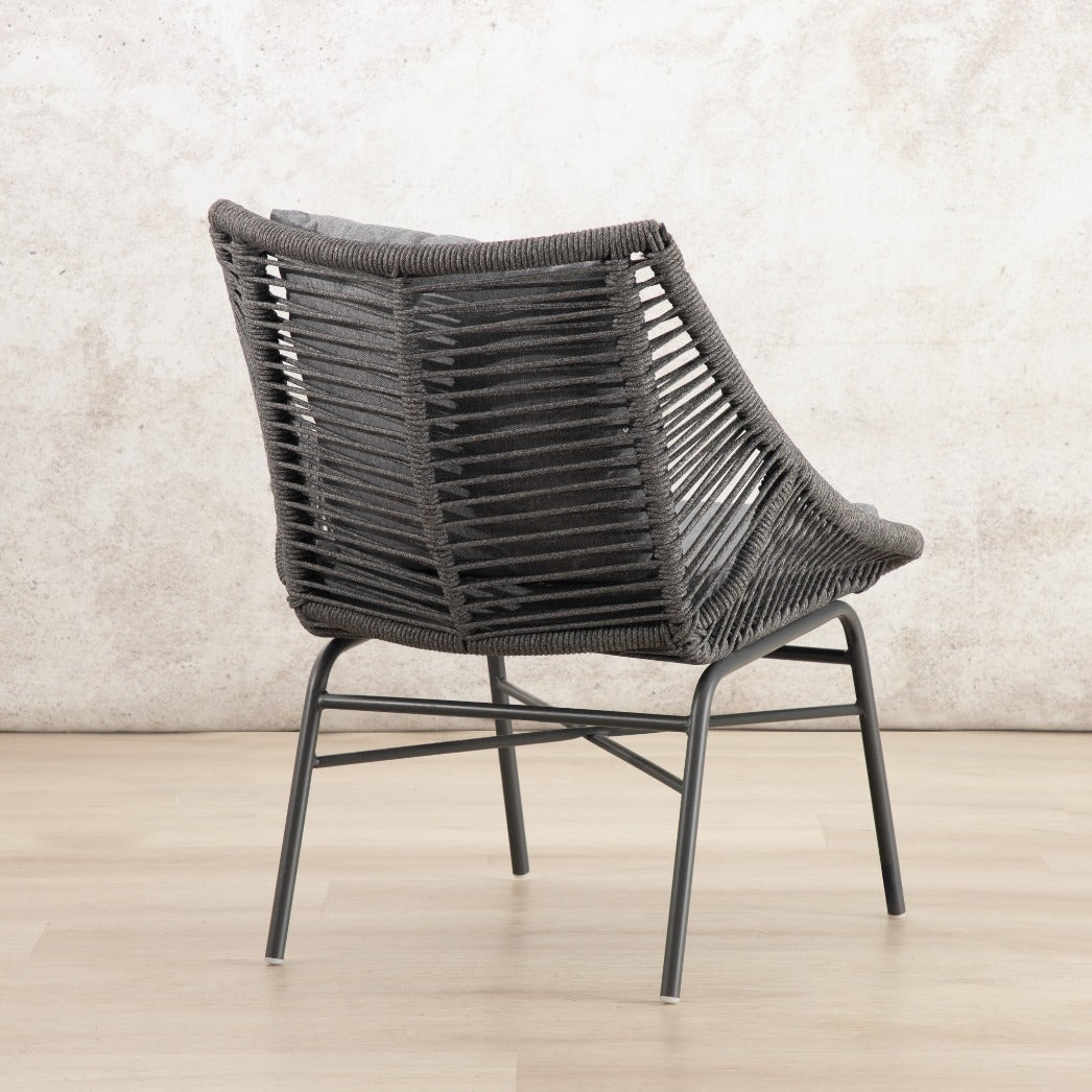 Marlin Patio Chairs and Table, Set of 3 – Black, shown in a modern, minimalist patio space. | Patio chairs and table, patio lounge set, patio furniture, patio chairs, outdoor chairs, outdoor chairs for sale