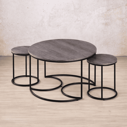 Neidhart nesting coffee tables with brown wood tops - set of 3 | Coffee Tables, nesting coffee table,  wood coffee tables