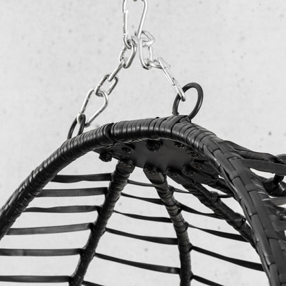 Quinn Hanging Chair - Dark Grey, front view | hanging chairs, hanging chairs for sale, outdoor chairs, egg chair, outdoor furniture