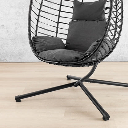 Quinn Hanging Chair - Dark Grey, front view | hanging chairs, hanging chairs for sale, outdoor chairs, egg chair, outdoor furniture