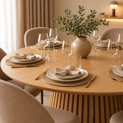 Camden Wood Dining Table - Natural | dining tables, wood dining table, round dining table, 6 seater dining table