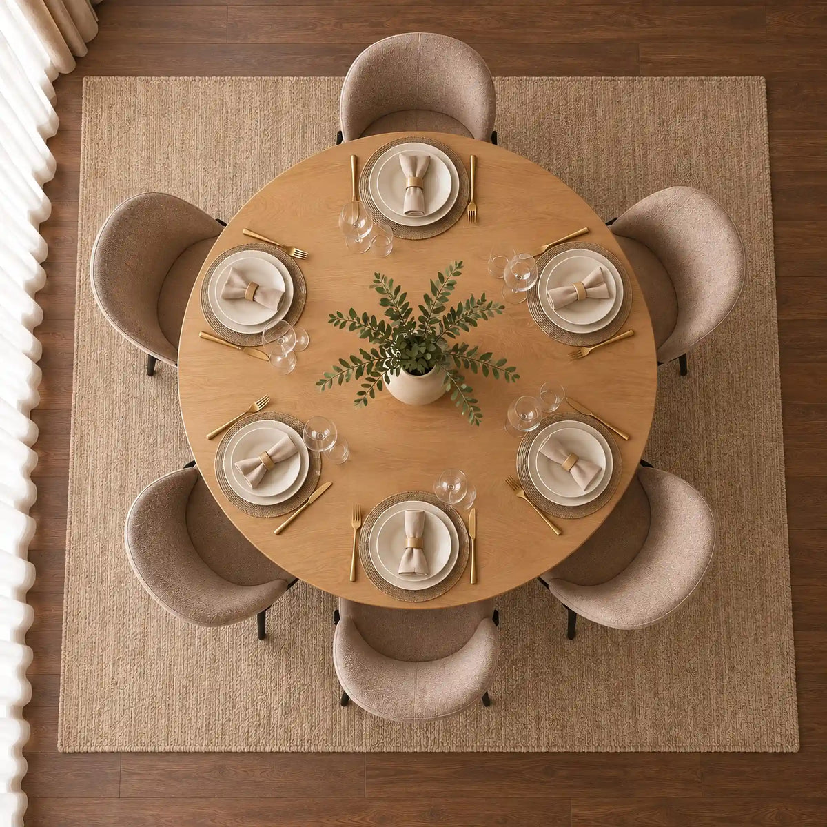 Camden Wood Dining Table - Natural | dining tables, wood dining table, round dining table, 6 seater dining table