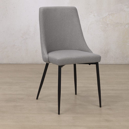 Side view of Spencer Fabric Dining Chair - Velvet Dark | Dining Chairs, fabric dining chairs, grey dining chairs, dining chairs for round table