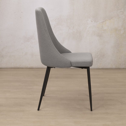 Side view of Spencer Fabric Dining Chair - Velvet Dark | fabric dining chairs, grey dining chairs, dining chairs south africa 