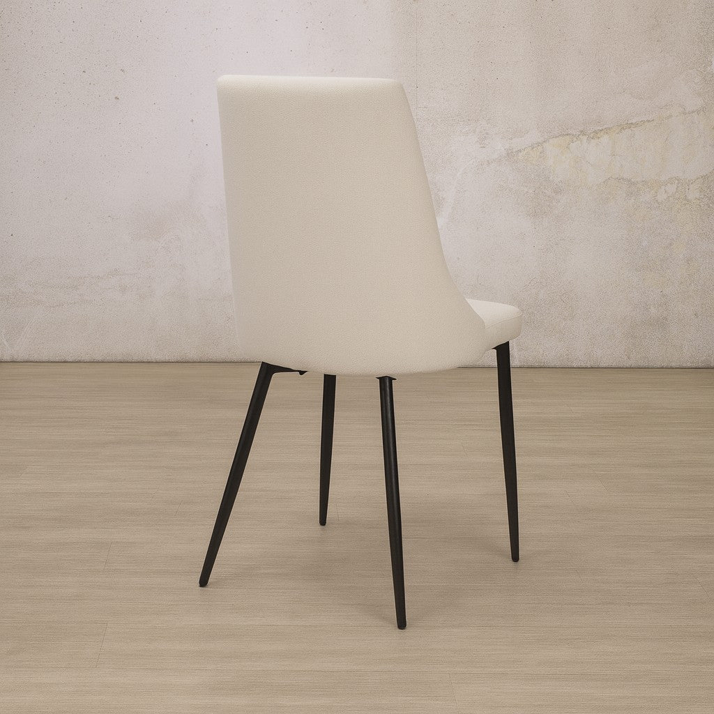 Back view of Spencer Fabric Dining Chair - Velvet Light | dining chairs for round table, modern dining chairs, cream dining chairs