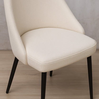 Close up of Spencer Fabric Dining Chair - showing its Velvet Light upholstery | Dining Chairs, dining chairs south africa, cream dining room chairs 