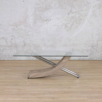 Tropez Glass Coffee Table - Grey Oak Coffee Table Leather Gallery