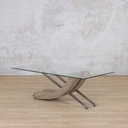 Tropez Glass Coffee Table - Grey Oak Coffee Table Leather Gallery