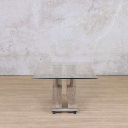 Tropez Glass Coffee Table - Grey Oak Coffee Table Leather Gallery